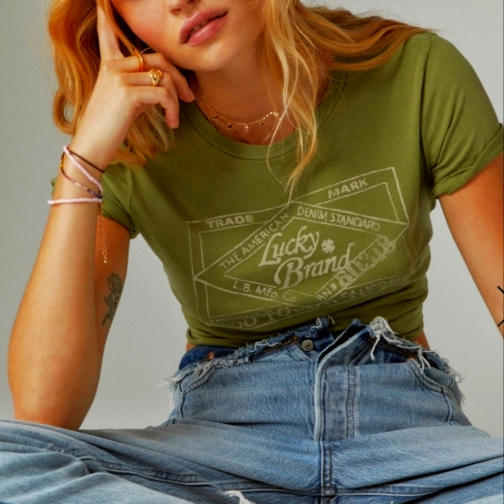 NWT Lucky Label Reissue, Crew-Neck Cotton Tee, M